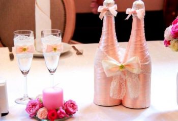 Как оформить бутылку на свадьбу