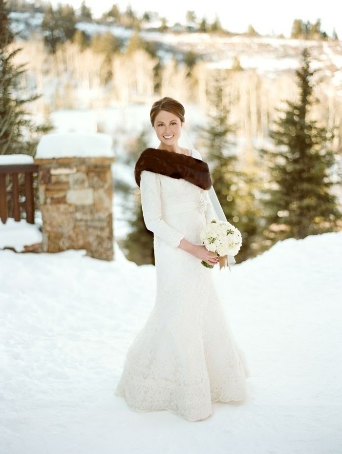 Свадьба зимой платье
