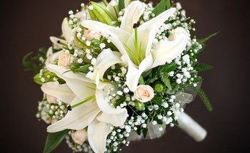 Букет невесты с лилиями